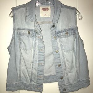 White washed Jean vest
